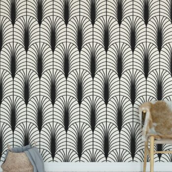 32 sq. ft. - MODERN ARCHES BLACK & WHITE Peel and Stick Wallpaper By Kavka Designs