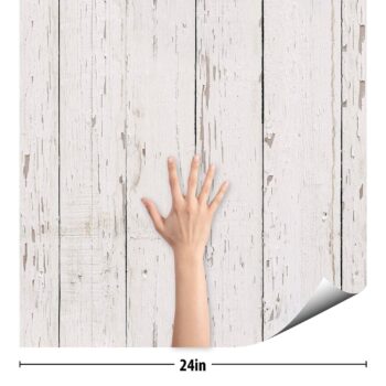 8 + sq. ft. - Black and White Wood Peel and Stick Removable Wallpaper