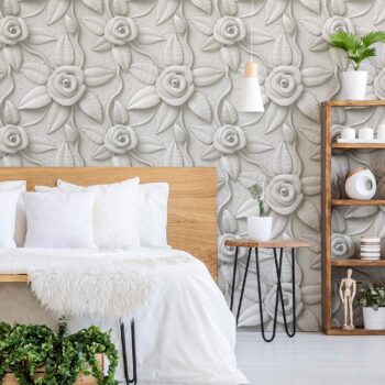 8 + sq. ft. - Grey Rose Peel and Stick Removable Wallpaper