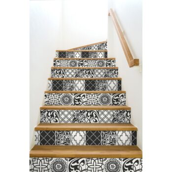 30.75 sq. ft. - NextWall Black and White Graphic Tile Peel and Stick Wallpaper