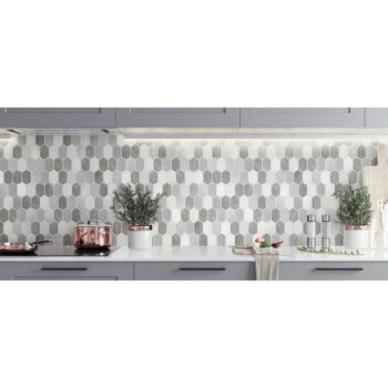 30.75 sq. ft. - NextWall Brushed Hex Tile Peel and Stick Wallpaper