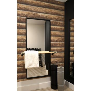 30.75 sq. ft. - NextWall Log Cabin Rustic Peel and Stick Removable Wallpaper
