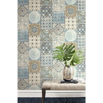 30.5 sq. ft. - NextWall Moroccan Tile Peel and Stick Removable Wallpaper