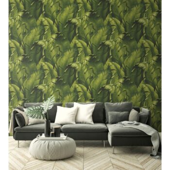 30.75 sq. ft. - NextWall Tropical Banana Leaves Peel and Stick Removable Wallpaper