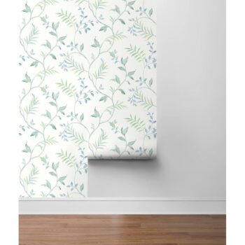 30.5 sq. ft. - NextWall Watercolor Leaf Trail Peel and Stick Wallpaper