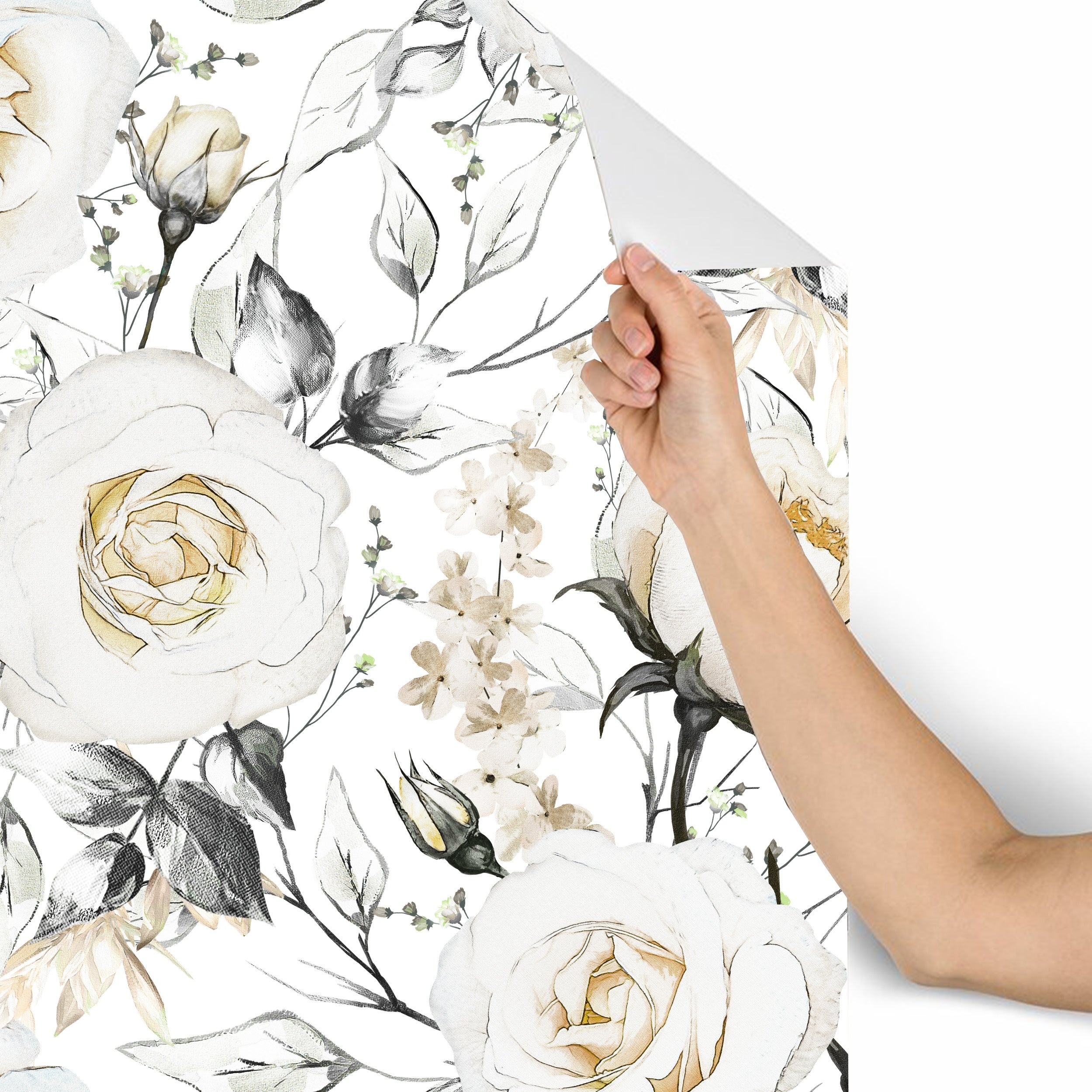 20 sq. ft. - Oil Painted Roses Removable Wallpaper
