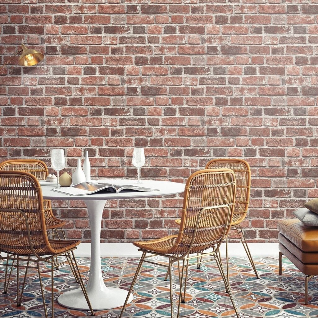 Transform Red Brick Peel and Stick Wallpaper Peel and Stick DIY